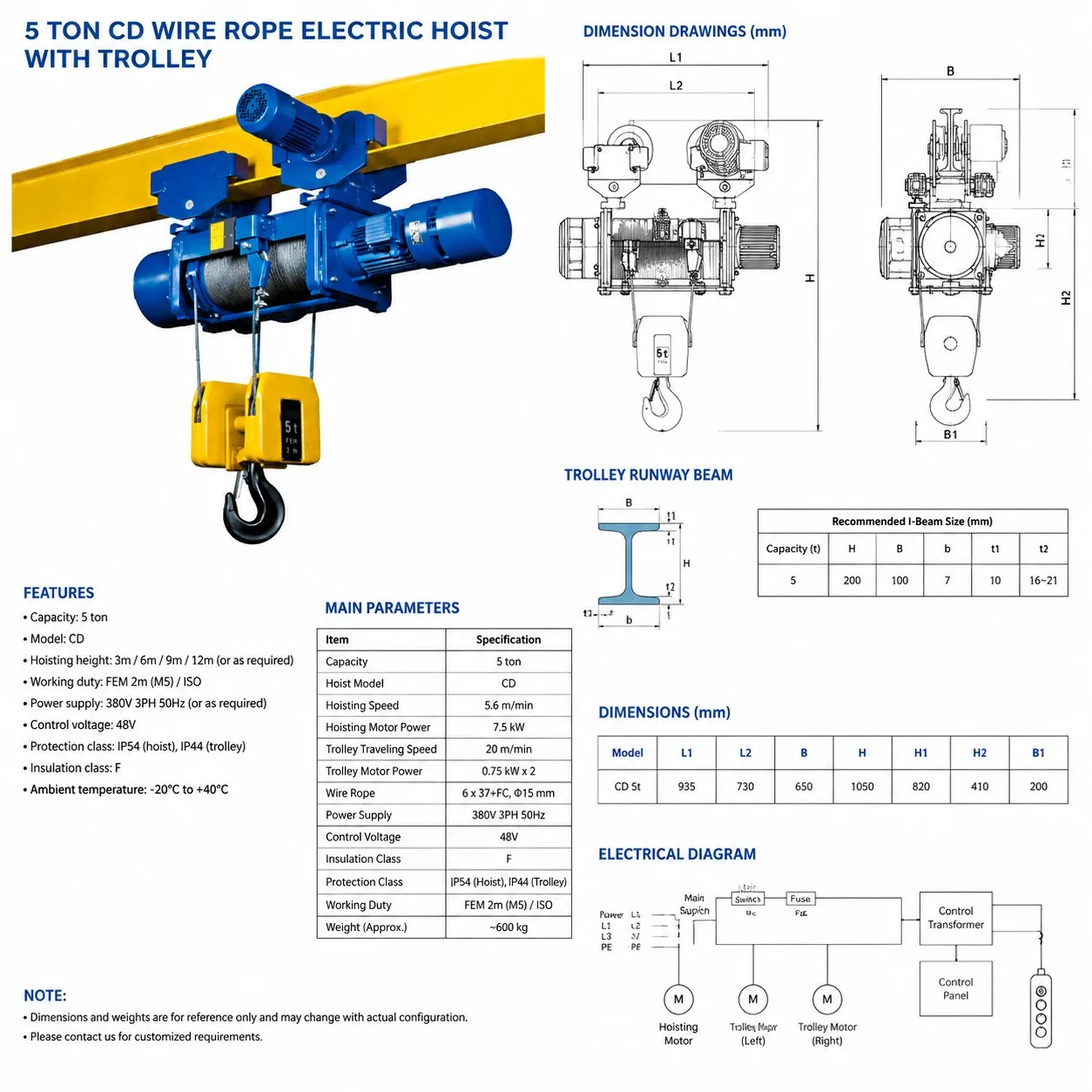 CD 5 t Specification Sheet
